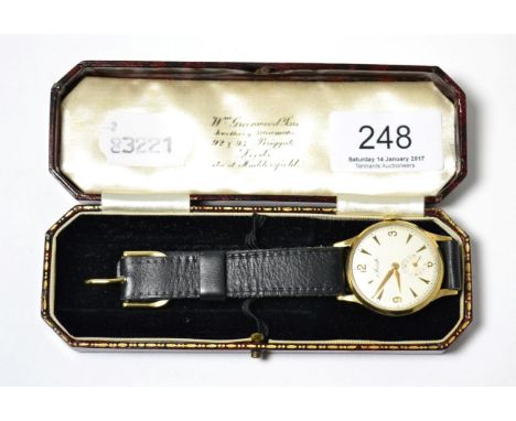 A 9ct gold gent's wristwatch, the dial signed Aristo