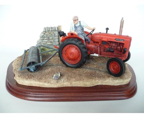 Border Fine Arts 'Turning With Care' (Nuffield Tractor), model No. B0094 by Ray Ayres, limited edition 591/1750, on wood base