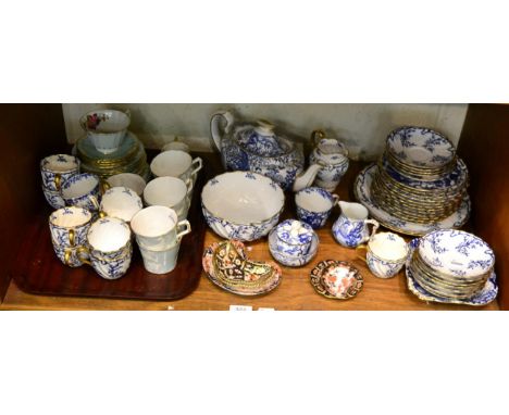 Five Royal Crown Derby Ivan dishes and a similar blue printed tea service and duck egg blue ground tea wares   Provenance: Th