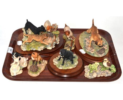 Border Fine Arts Terrier Models Comprising: 'Two's Company' (Three Terriers), model No. L56 by Ray Ayres, limited edition 418