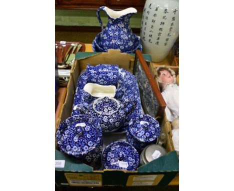 Assorted items, Burleigh ''Calico'' blue and white pottery and other ceramic items 