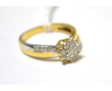 A diamond cluster ring, 0.50 carat stated diamond weight 