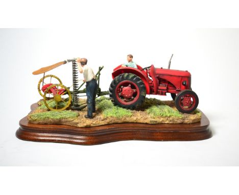 Border Fine Arts 'The First Cut' (David Brown Cropmaster), model No. JH70 by Ray Ayres, limited edition 699/1500, on wood bas