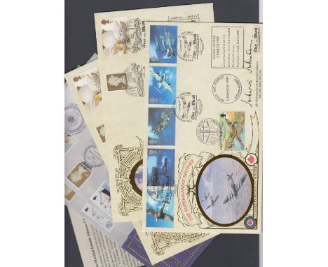 STAMPS FIRST DAY COVERS Small batch of Benham First Day Covers, including Johnnie Johnson signed Spitfire cover, 1997 HK etc 