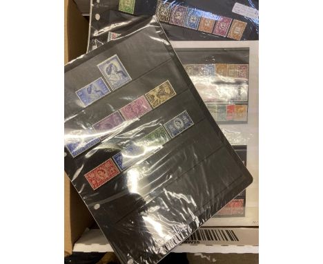 GREAT BRITAIN STAMPS : Box with various on album pages, in a stockbook etc., incl two 1840 1d blacks, 1d reds, Edward high va