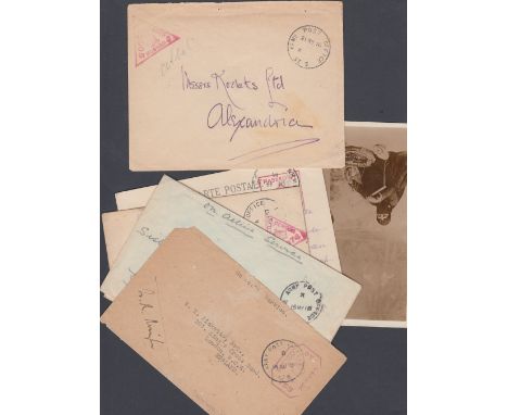 STAMPS POSTAL HISTORY EGYPT, seven WWI covers or cards all with Army Post Office datestamps, some from Suez area and all with