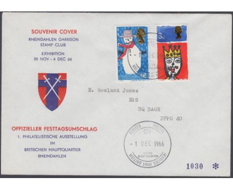 STAMPS FIRST DAY COVERS 1966 Christmas cancelled by BF 1000 handstamp on official cover