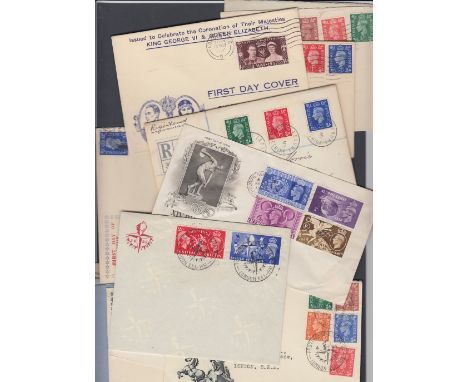 GREAT BRITAIN STAMPS : Small accumulation of GVI covers, many of which are First Day Covers (17 covers) 1948 Olympics FDC, 19