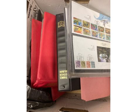 STAMPS Glory box of mainly GB first day covers, plus some mint and used stamps in folder , couple of signed covers noted