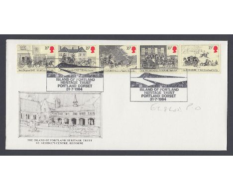 STAMPS FIRST DAY COVERS 1984 Heritage set on Portland Heritage Trust official cover, cancelled by special handstamp.
