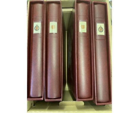STAMPS CHANNEL ISLANDS Four hinge-less printed Lindner albums with slip cases (£500+ new)with various U/M sets etc for Jersey