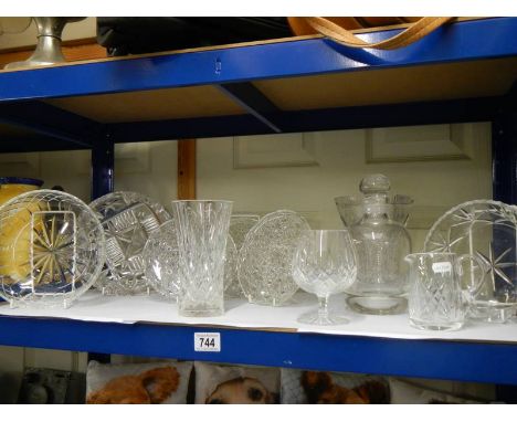 A good shelf of assorted cut glass items. COLLECT ONLY.