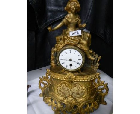 A French gilt mantle clock,