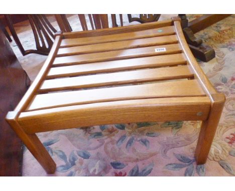 ERCOL LOW STOOL. Light oak Ercol rail seated low stool