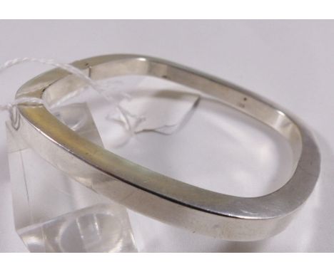 SILVER CUSHION BANGLE. Stamped 925 silver cushion shaped bangle