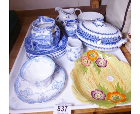 MIXED CERAMICS. Tray of mixed ceramics including Copeland Spode and Carltonware