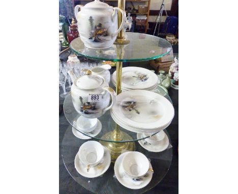 ORIENTAL TEA SERVICE. Hand painted Oriental tea service