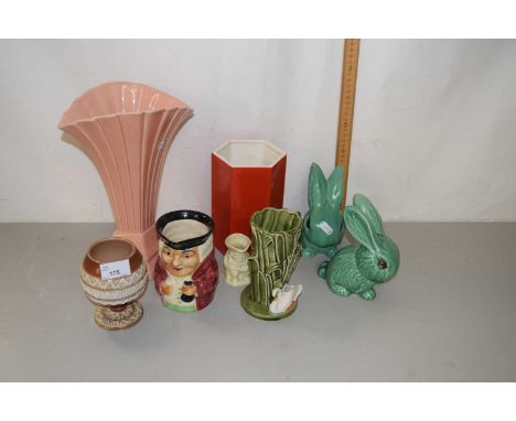 Mixed Lot: Sylvac model rabbits, various vases and other items