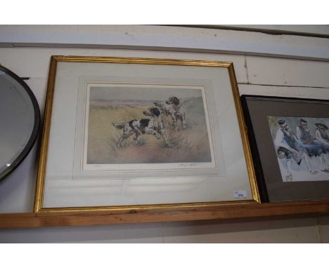 Henry Wilkinson, limited edition coloured print of Pointer dogs, signed in pencil No 159 of 200