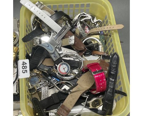 A basket of mixed vintage watches.
