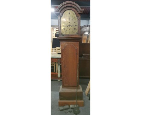 An oak longcase clock dial by 'John Paxton, St Neots' H. 195cm.
