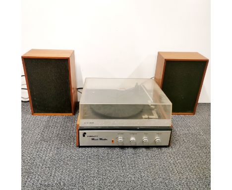 A Fidelity Music Master Solid State record player with two speakers, speaker H. 30.5cm.