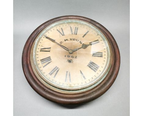 A wooden framed wall clock, Dia. 41cm.