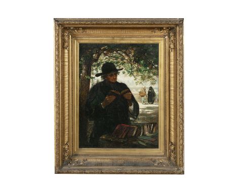 FLORA MACDONALD REID (FL.1879-1938)Priest reading under treesOil on canvas, 63 x 46cmSigned and dated Flora M. Reid, 1908
