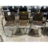 METAL AND WOOD CLIENT CHAIRS