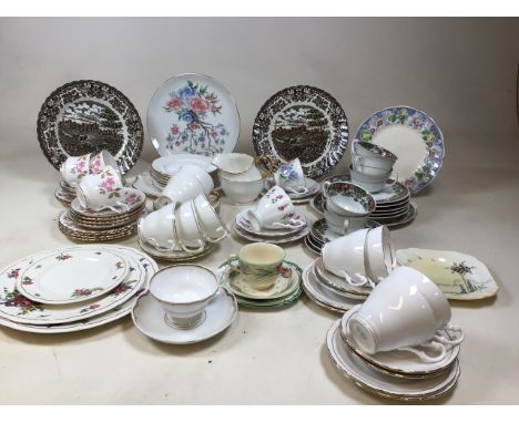 A large collection of vintage China including Duchess, Roayl Stafford, Royal Albert, Burleigh and other makers 