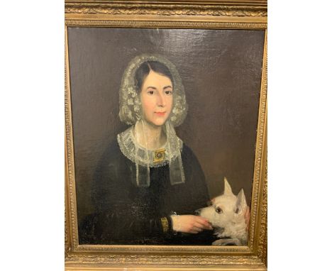 A Victorian oil on canvas portrait in gilt frame. Approx canvas size W:62cm x H:75cmWith frame W:80cm x H:92cm