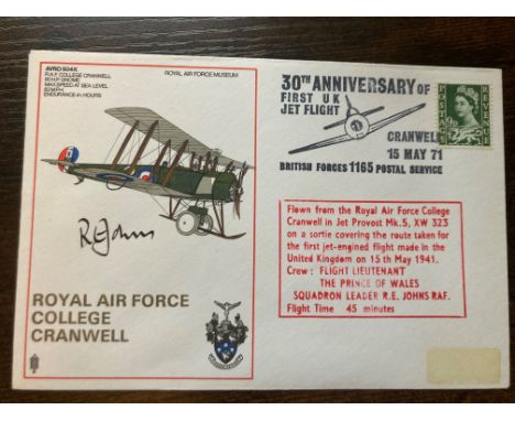 King Charles flown RAF Cranwell 1971 RAF cover. Then The prince of Wales. Signed Sqn Ldr R E Johns. 15 May 71 BFPS 1165 30 th