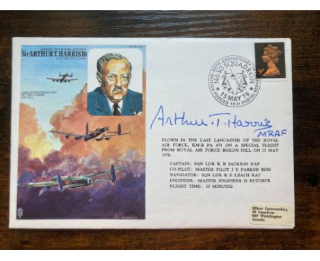 WW2 MRAF Arthur ( Bomber ) Harris signed on his won Historic Aviators cover. Great War WW1 Pilot. Harris led RAF Bomber Comma