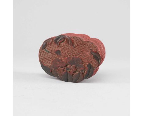 A CHINESE CINNABAR LACQUER 'PERSIMMON' BOX AND COVER18TH CENTURY12.5cm. (2)From a private collection, Hampshire.Of quatrefoil