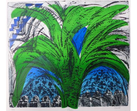 Pamela Guille, The Palm, signed limited edition colour etching, no. 2/10,  38 x 43cms, unframed 