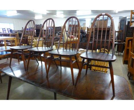 A set of Ercol Golden Dawn elm and beech Quaker chairs 