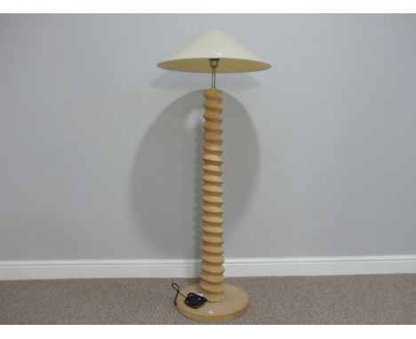 Contemporary design: a craftsman made square pine table, in the form of a press, 24½in x 24½in x 25¾in high (62cm x 62cm x 65