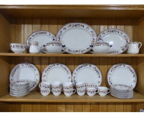 A Hancocks 'Douglas' pattern part Tea Service,&nbsp;comprising eleven Teacups and twelve Saucers, eleven Small Plates and two