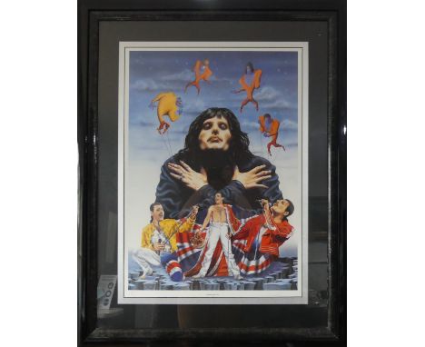 Trevor Horswell, British 20thC, Freddie Mercury, Limited Edition Print,&nbsp;signed, limited edition (531/850), 30in (60cm) x