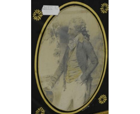 After John Dowman, Mrs Helen Hanstom and a companion portrait of her husband, hand tinted photographic prints in verre eglomi