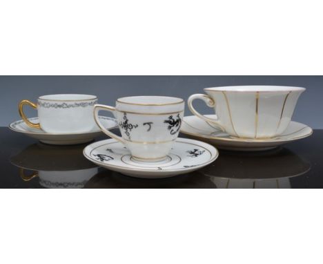 Collection of decorative cups, saucers and trio's.