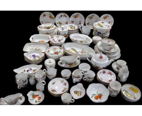 A comprehensive Royal Worcester Evesham pattern part service, to include oval serving plate, 26cm W, open vegetable dishes, v