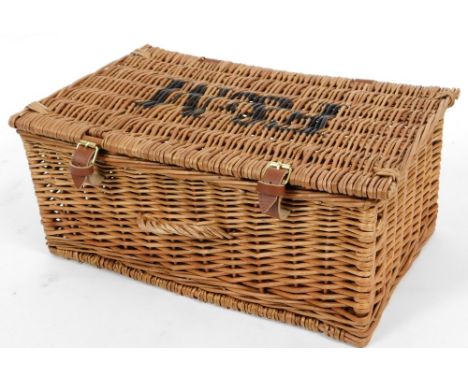 A Fortnum &amp; Mason wicker picnic hamper, 52cm W.