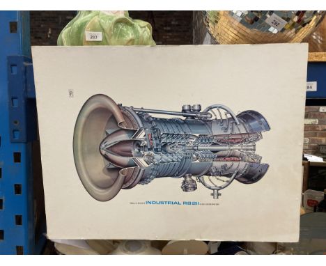 A PRINT OF A ROLLS-ROYCE INDUSTRIAL RB211 GAS GENERATOR 58CM X 44CM 