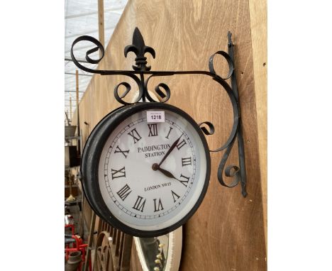A VINTAGE STYLE WALL HANGING CLOCK 'PADDINGTON STATION LONDON NW15' 