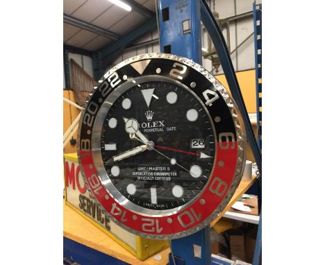 A DEALERS WALL CLOCK DIAMETER: 34CM 