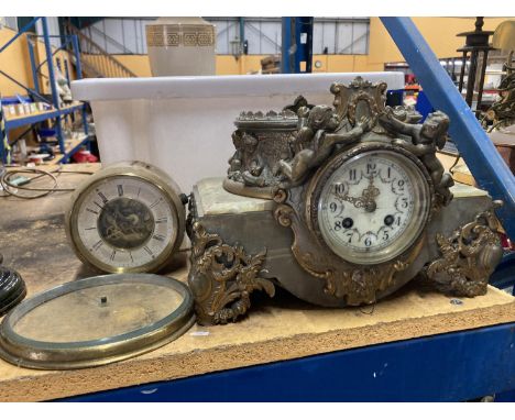 A SMALL AMOUNT OF MANTLE CLOCK SPARES OR REPAIRS 