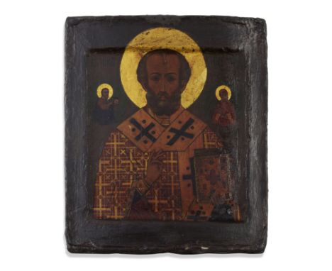 St Nicholas the Miracle WorkerRussia, 18th century with later restorationtempera on wood, gilding, later restorations, varnis