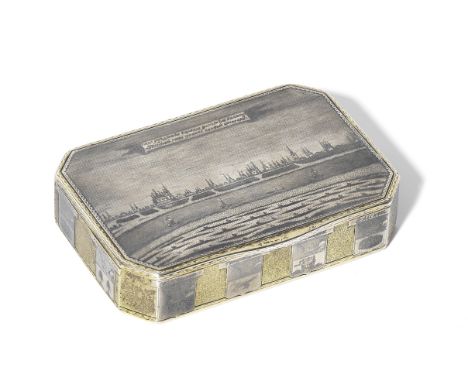 A Parcel-gilt Silver and Niello Cartographic Boxmark of Feodor Bushkovskii, Velikii Ustiug, 1822rectangular with cut corners,