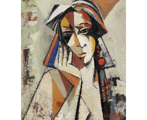 Kamo Sahakyan (called Kamsar) (Armenian, born 1961)'Sadness' signed in Armenian and dated '1987' (lower right); further inscr